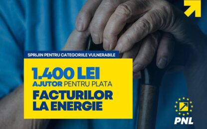 PNL/Ajutor pentru plata facturilor la energie, în valoare de 1.400 lei