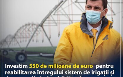 PNL/Emil Florian Dumitru: Bani europeni pentru refacerea sistemului de irigații și desecare din județul Călărași